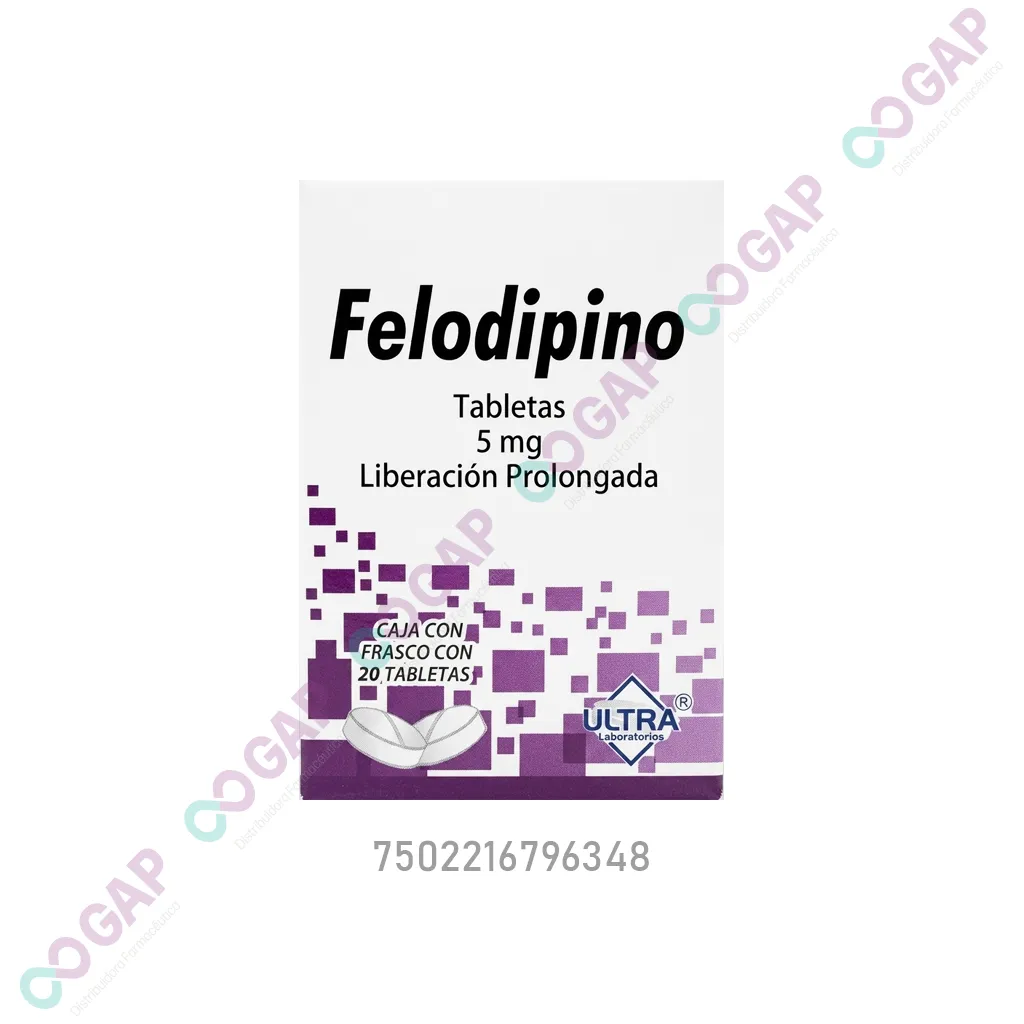 GE FELODIPINO ULTRA 5 MG 20 TABLETAS