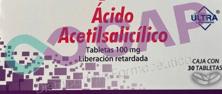 GE ACIDO ACETILSALICILICO ULTRA 100 MG 30 TABLETAS