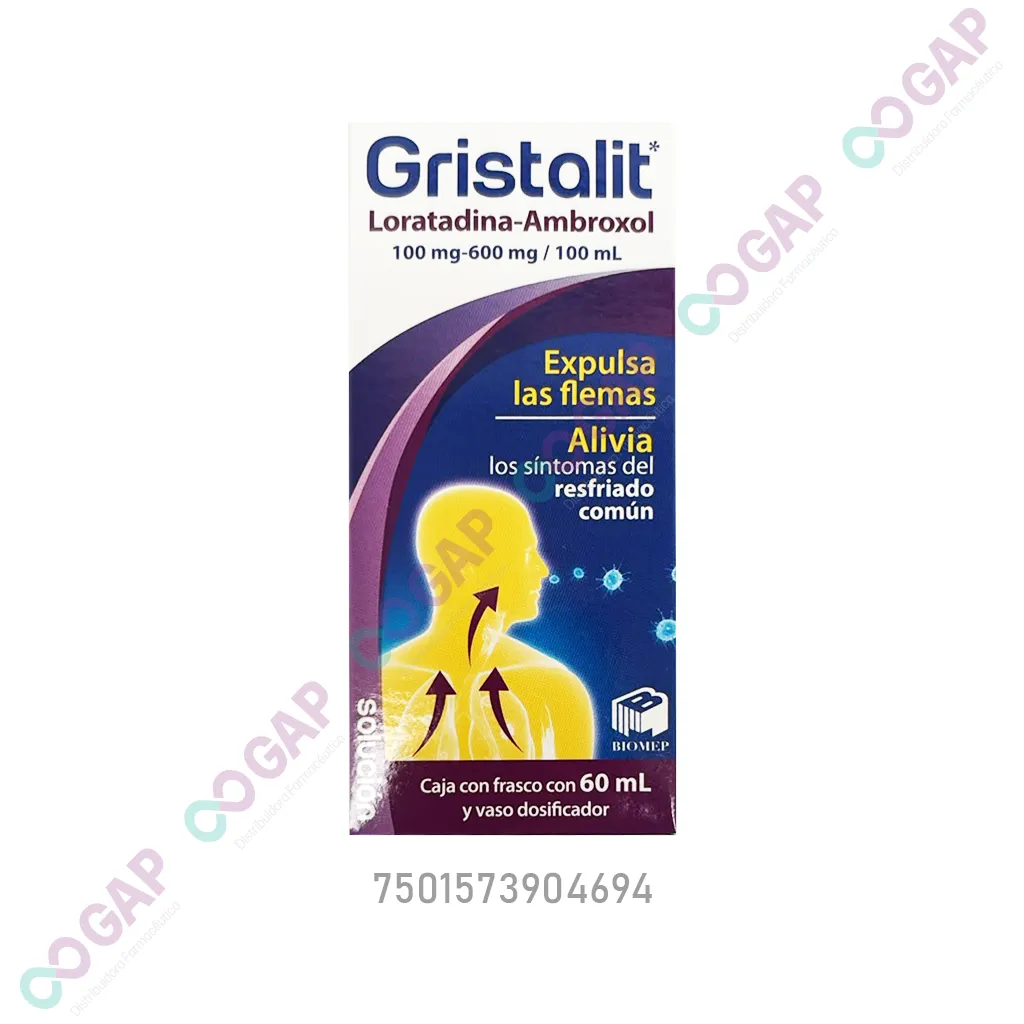 GE LORATADINA/AMBROXOL 100MG/600MG/100ML SOL 60 ML GRISTALIT