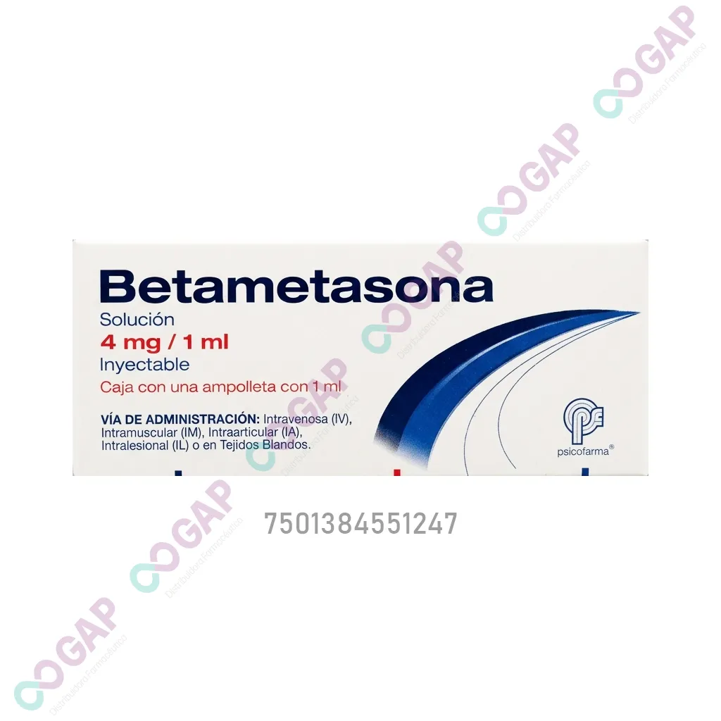 GE BETAMETASONA 4MG/1ML SOL INY C/1 AMP PSICOFARMA