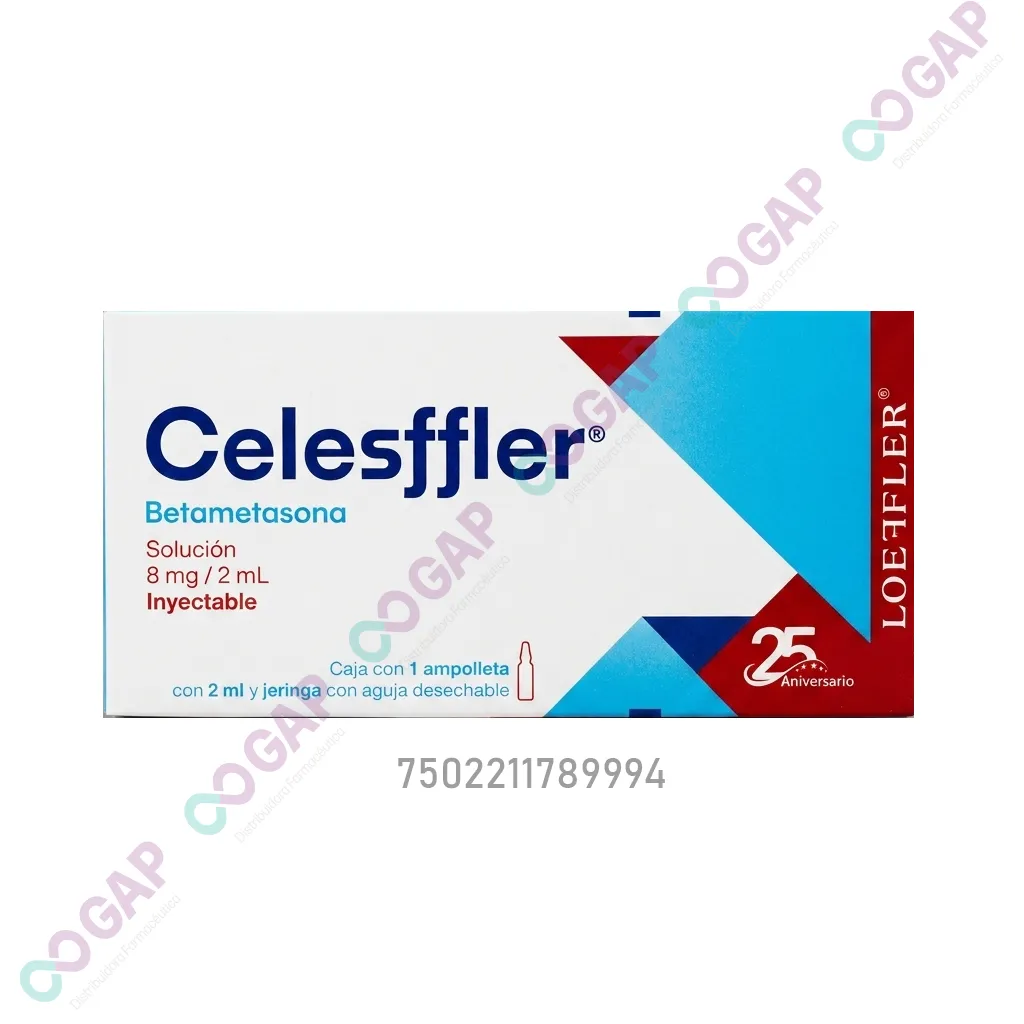 GE BETAMETASONA 8 MG/2 ML SOL INY C/ 1 AMP CELESFFLER