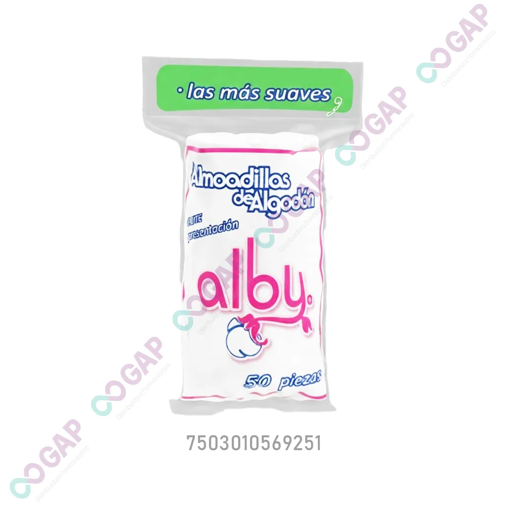 ALMOHADILLAS DE ALGODON ALBY PADS C/50 PZAS