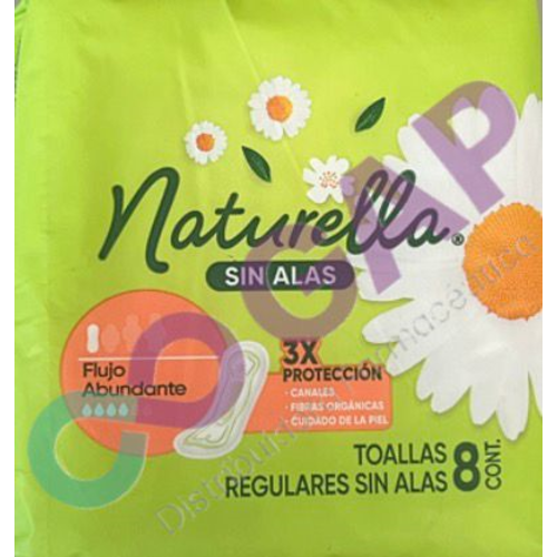 TOALLAS SANITARIAS NATURELLA REGULARES S/ALAS C/8PZS