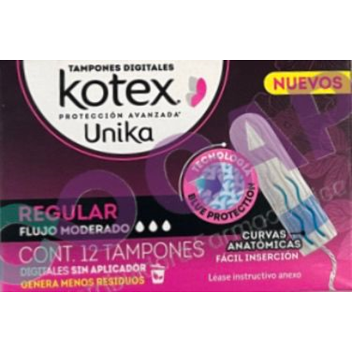 TAMPONES KOTEX UNIKA REGULAR 12 PZS