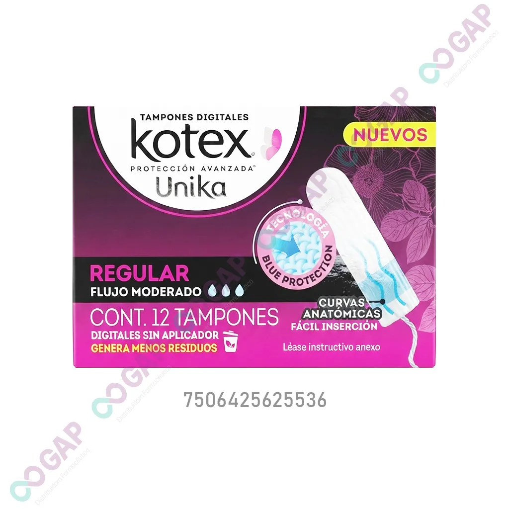 TAMPONES KOTEX UNIKA REGULAR 12 PZS