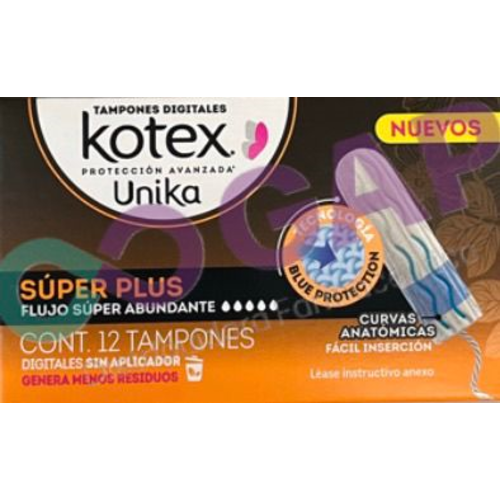 TAMPONES KOTEX UNIKA SUPER PLUS 12 PZS