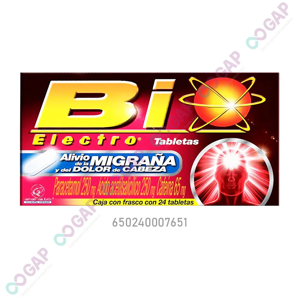 BIO-ELECTRO C/24 TABLETAS 250/250/65 MG