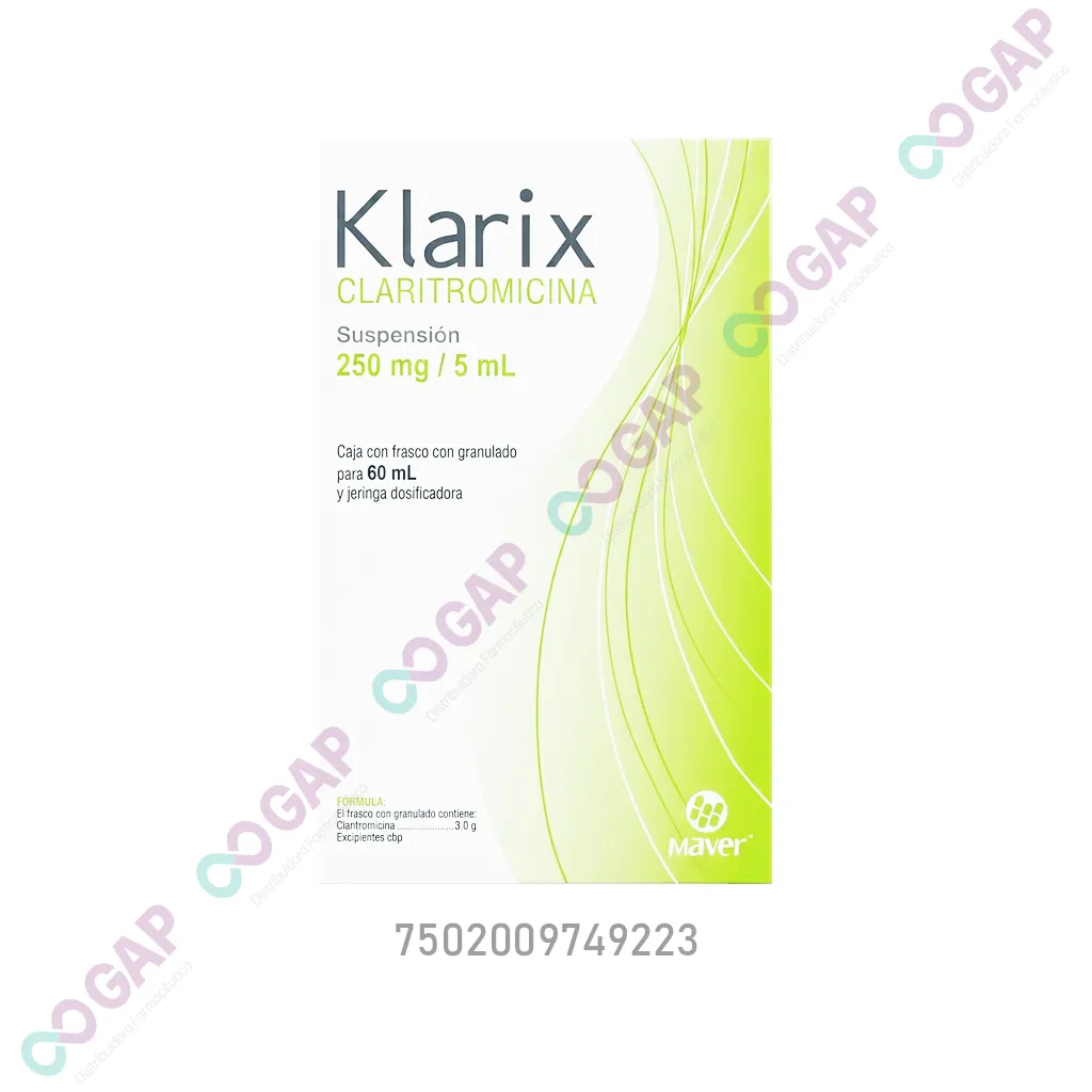 GE CLARITROMICINA KLARIX 250MG/5ML FCO 60 ML