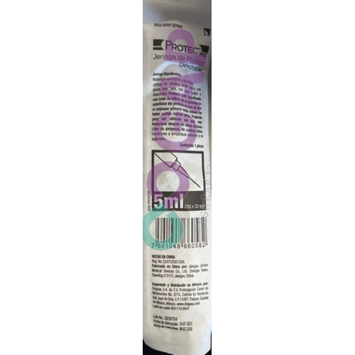 JERINGA NEGRA PROTEC 5ML 22G X 32 MM