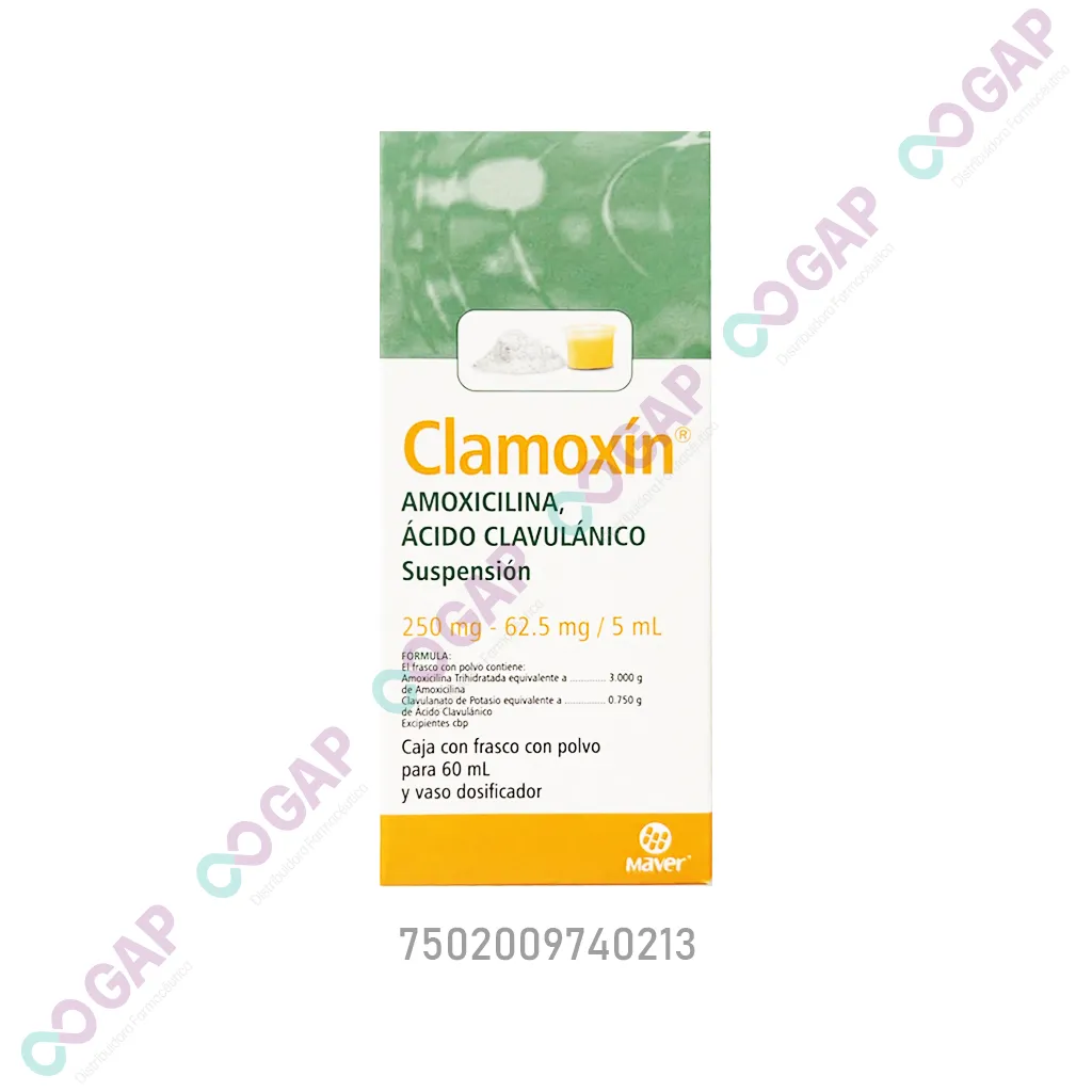 GE AMOXICILINA/AC CLAVULANICO CLAMOXIN 250MG/62.5MG 5 ML FCO 60 ML