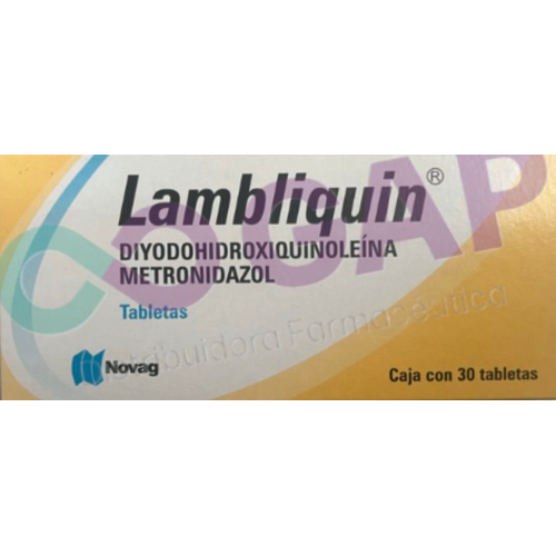 METRONIDAZOL/DIYODOHIDROXIQUINOLEINA LAMBLIQUIN 30 TABLETAS