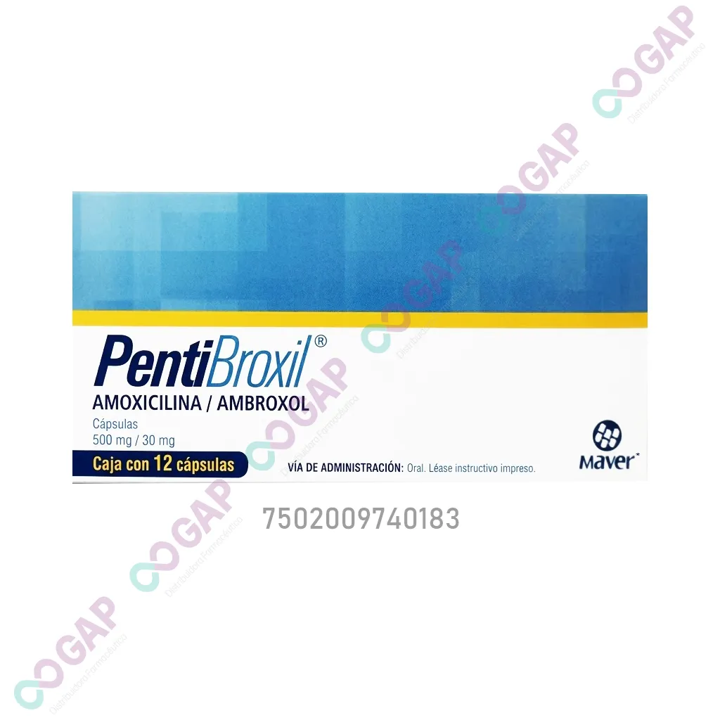 AMOXICILINA/AMBROXOL 500/30 MG PENTIBROXIL C/12 CAP