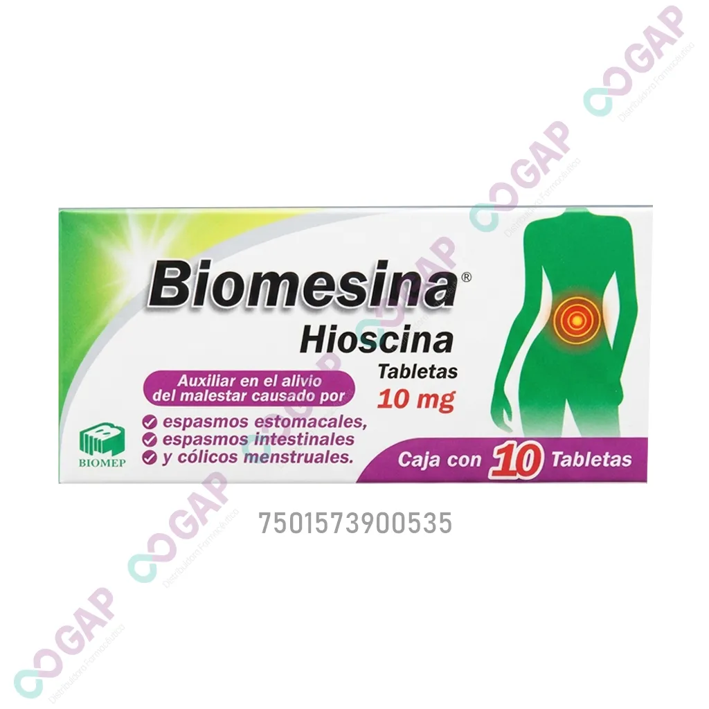 GE HIOSCINA BIOMESINA 10 MG 10 TABLETAS
