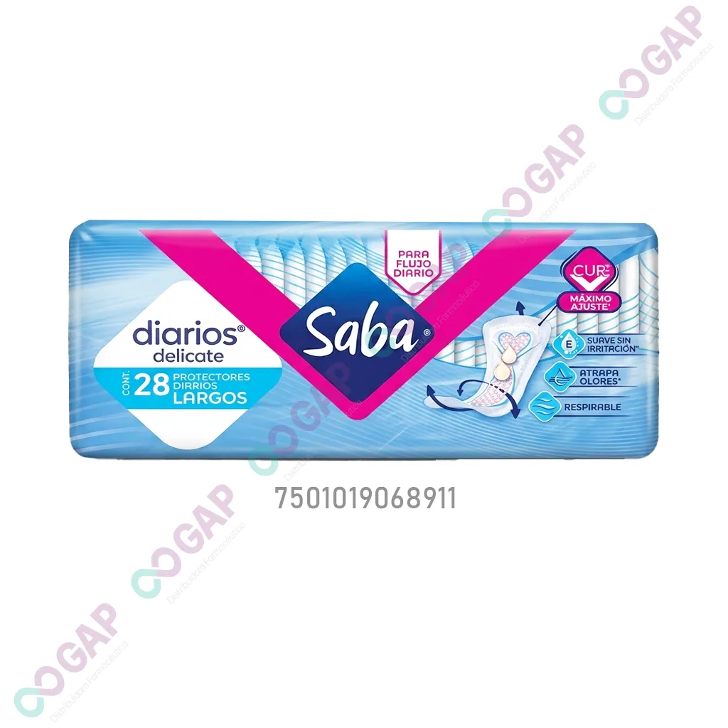 PANTY PROTECTORES SABA DIARIOS LARGOS PAQ C/28 PZS