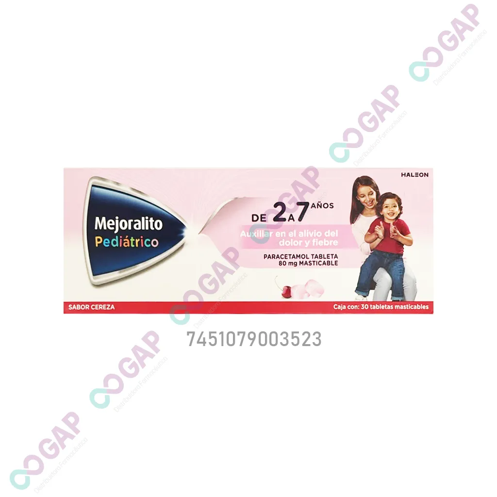 MEJORALITO PEDIÁTRICO  80 MG 30 TABLETAS